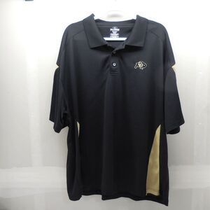 Knights Apparel Colorado University CU Buffaloes Mens Black and Yellow Polo 2XL